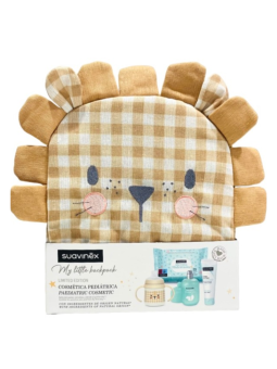 Suavinex mochila infantil león 1 envase crema de pañal 300ml + 1 envase baby cologne 100ml + bibe