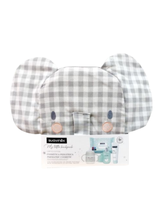 Suavinex mochila infantil elefante 1 envase crema de pañal 300ml + 1 envase baby cologne 100ml +