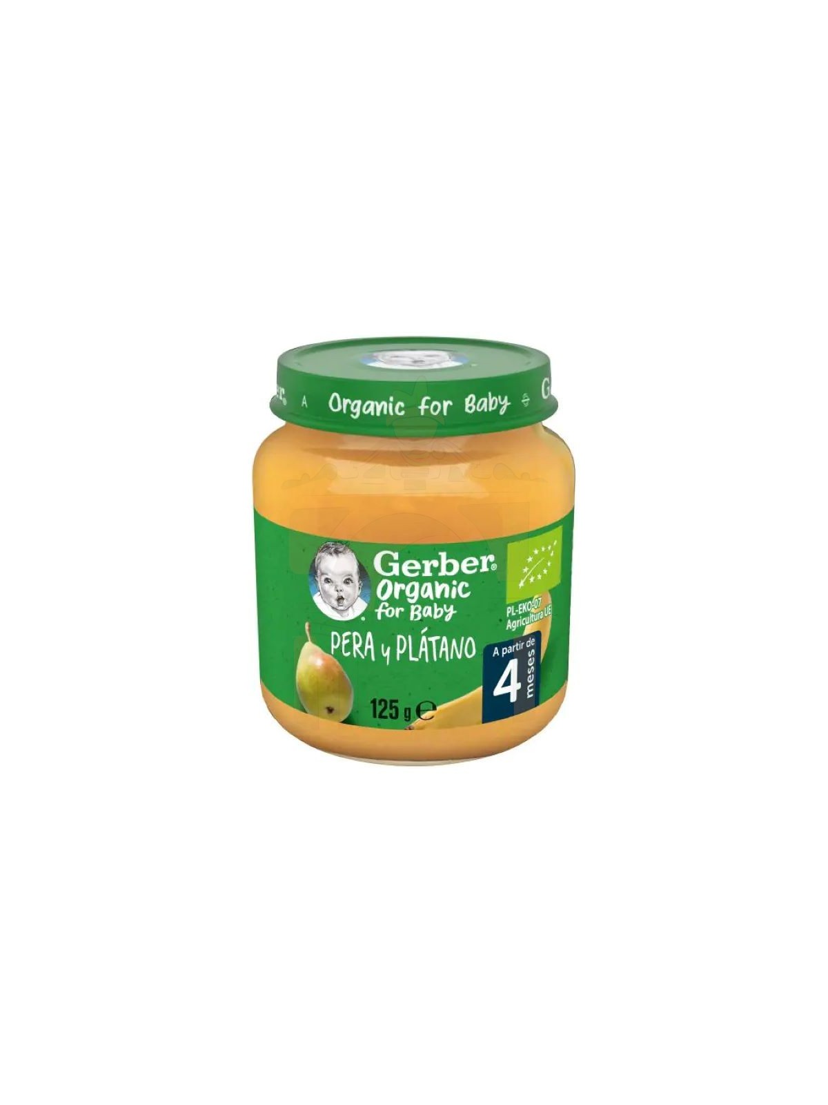 GERBER ORGANIC PERA Y PLATANO 1 TARRITO 125 G