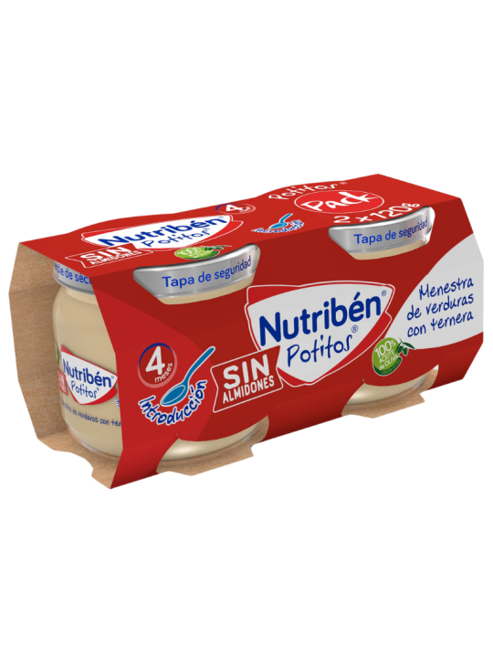 NUTRIBEN POTITOS MENESTRA DE VERDURAS CON TERNERA 2 ENVASES 120 G