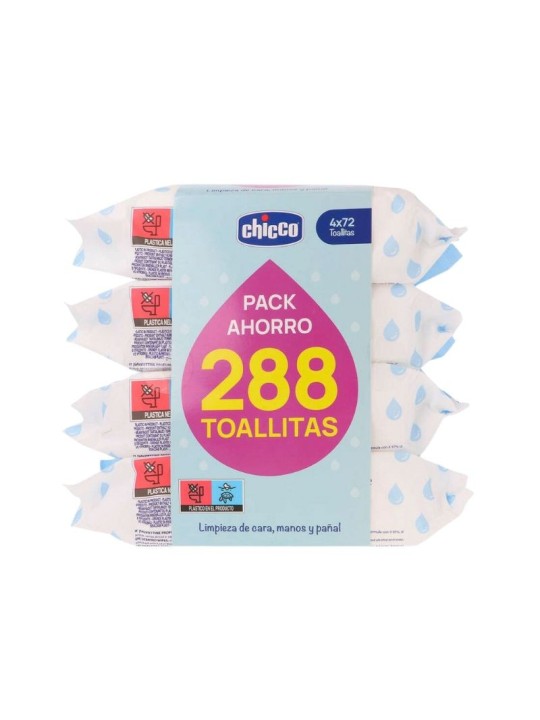 Chicco toallitas húmedas 4 envases 72 toallitas
