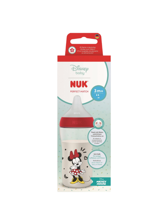 NUK biberón perfect match Minnie flujo M 3m+ 260ml