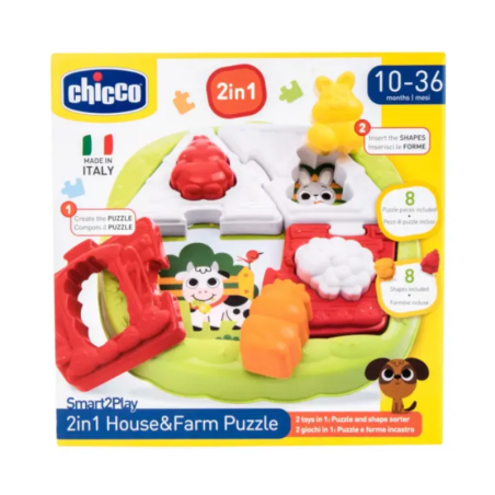 Chicco puzzle 2 en 1 casa granja 10-36 meses