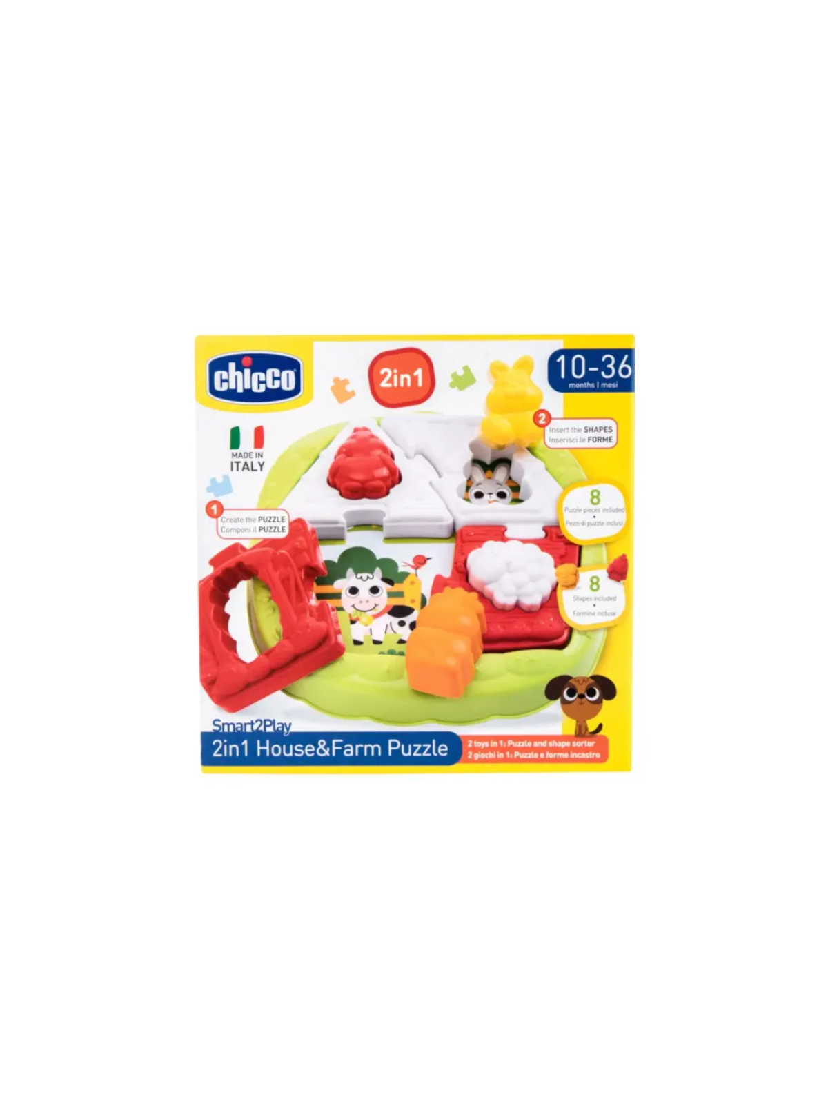 Chicco puzzle 2 en 1 casa granja 10-36 meses