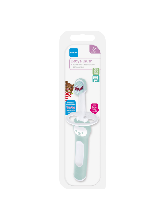MAM cepillo dental infantil baby´s brush 6+M 1 unidad color azul