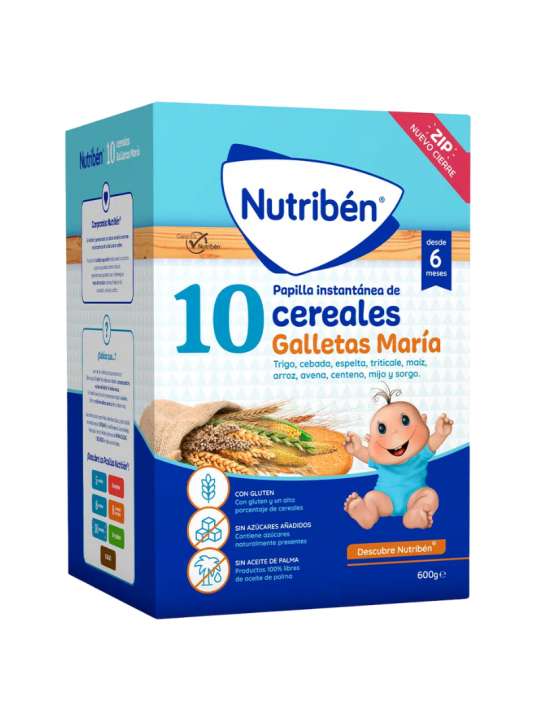 Nutriben 10 cereales galleta María 1 bolsa 600g