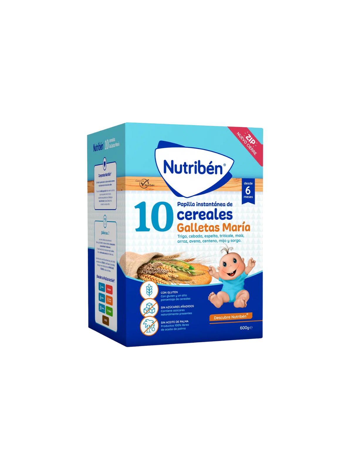 Nutriben 10 cereales galleta María 1 bolsa 600g