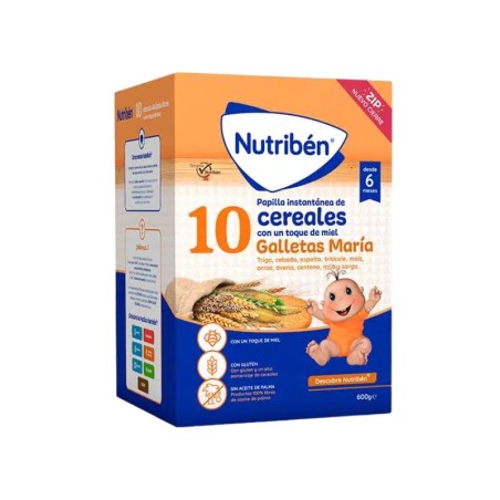 Nutriben 10 cereales miel galleta María 1 bolsa 600g