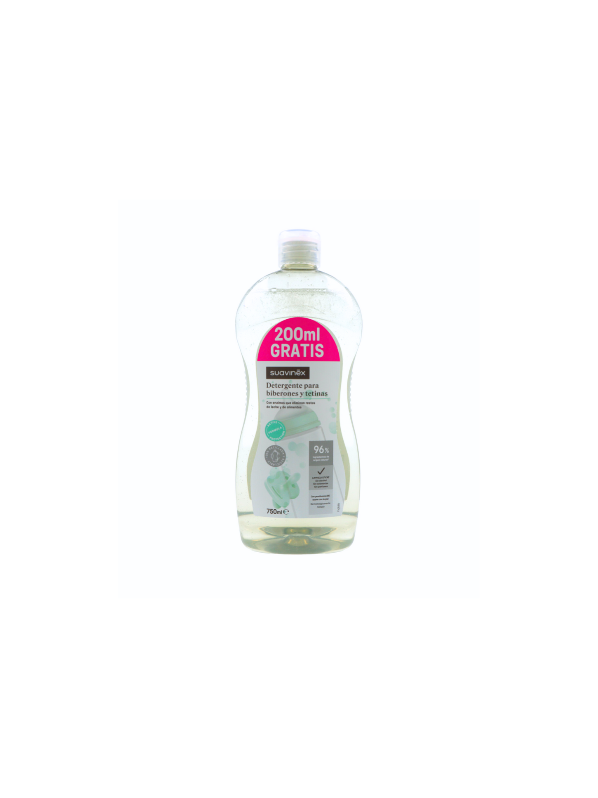 Suavinex detergente tetinas y biberones 1 botella 550ml + 200ml