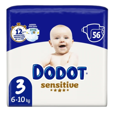 Dodot sensitive talla 3 6-10kg, 56uds