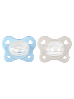Chicco chupete silicona physioforma dual soft 2 - 6 meses 2 unidades color azul