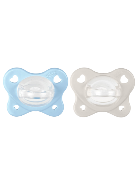 Chicco chupete silicona physioforma dual soft 2 - 6 meses 2 unidades color azul