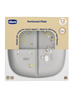 Chicco plato con compartimentos +12M gris