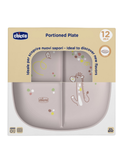 Chicco plato con compartimentos +12M rosa