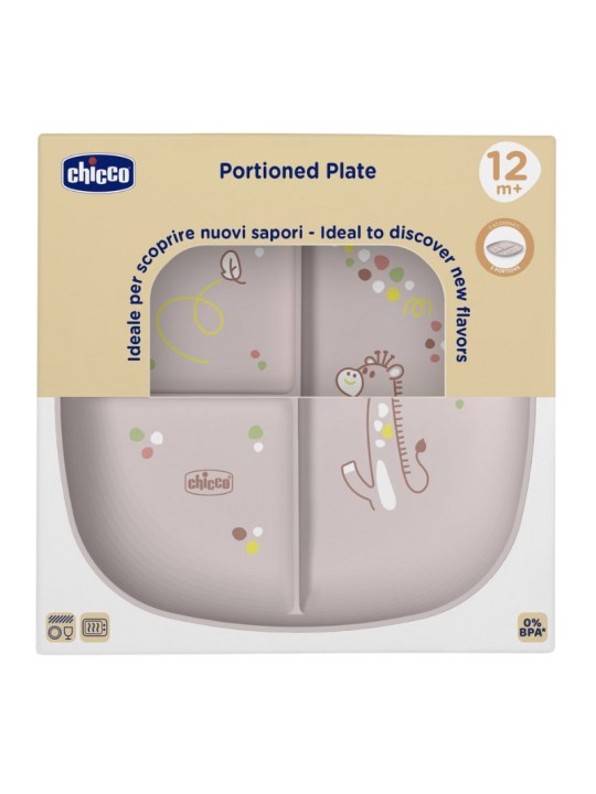Chicco plato con compartimentos +12M rosa