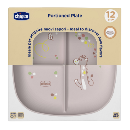 Chicco plato con compartimentos +12M rosa