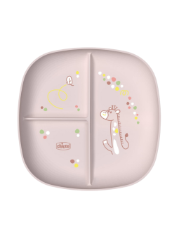 Chicco plato con compartimentos +12M rosa