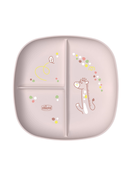 Chicco plato con compartimentos +12M rosa