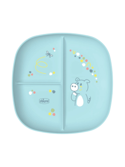 Chicco plato con compartimentos 12M+ azul