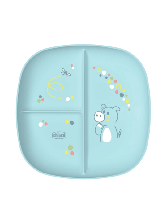 Chicco plato con compartimentos 12M+ azul
