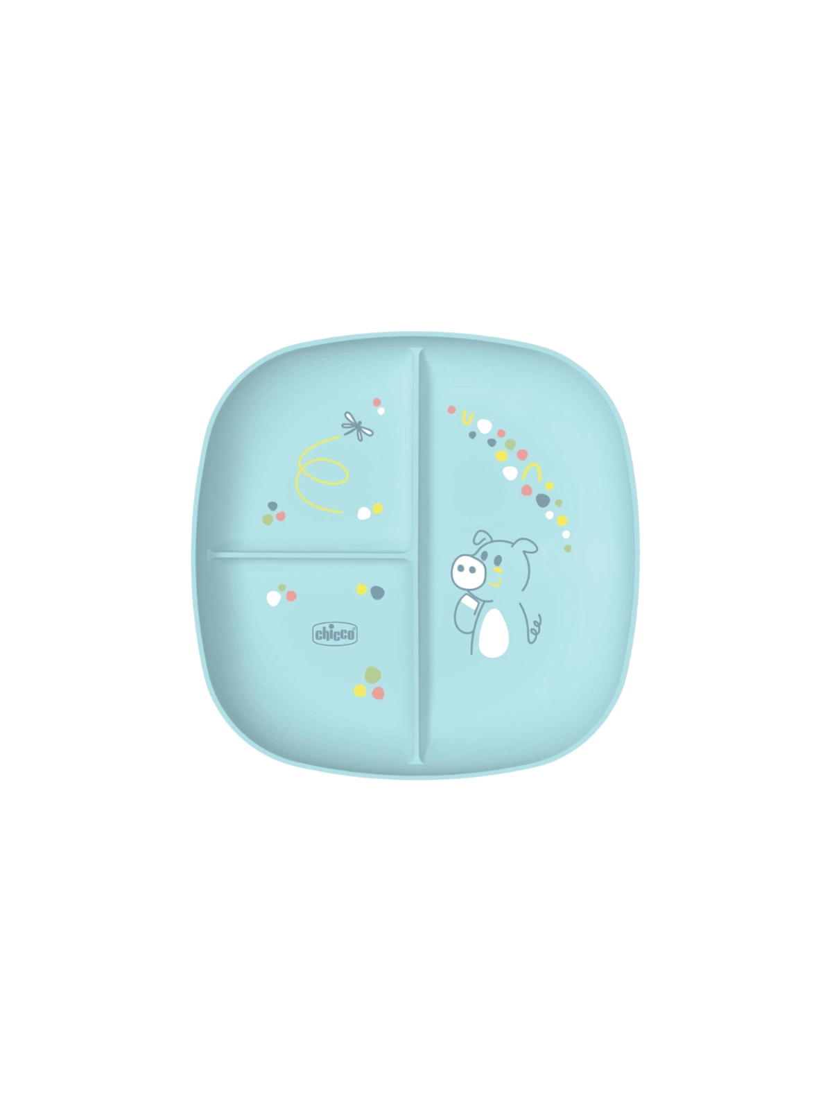 Chicco plato con compartimentos 12M+ azul