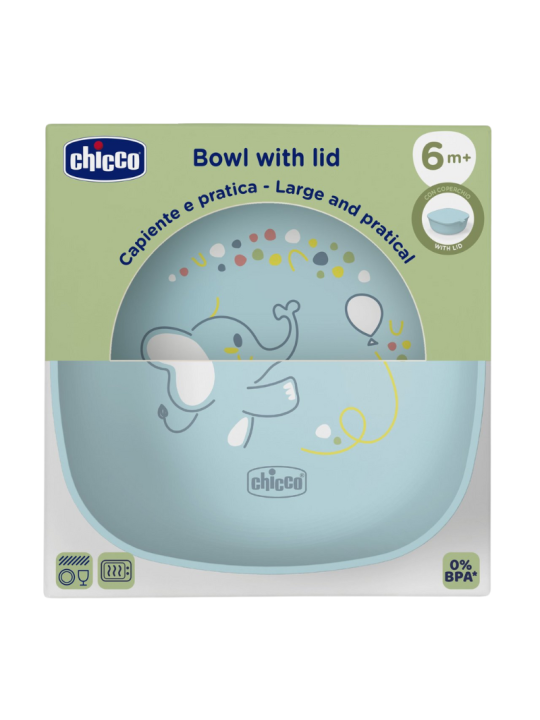 Chicco bowl con tapa +6M azul