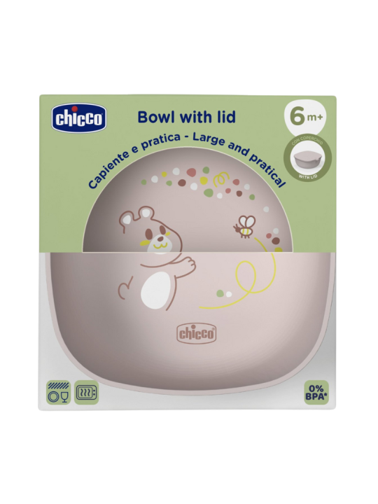 Chicco bowl con tapa +6M rosa