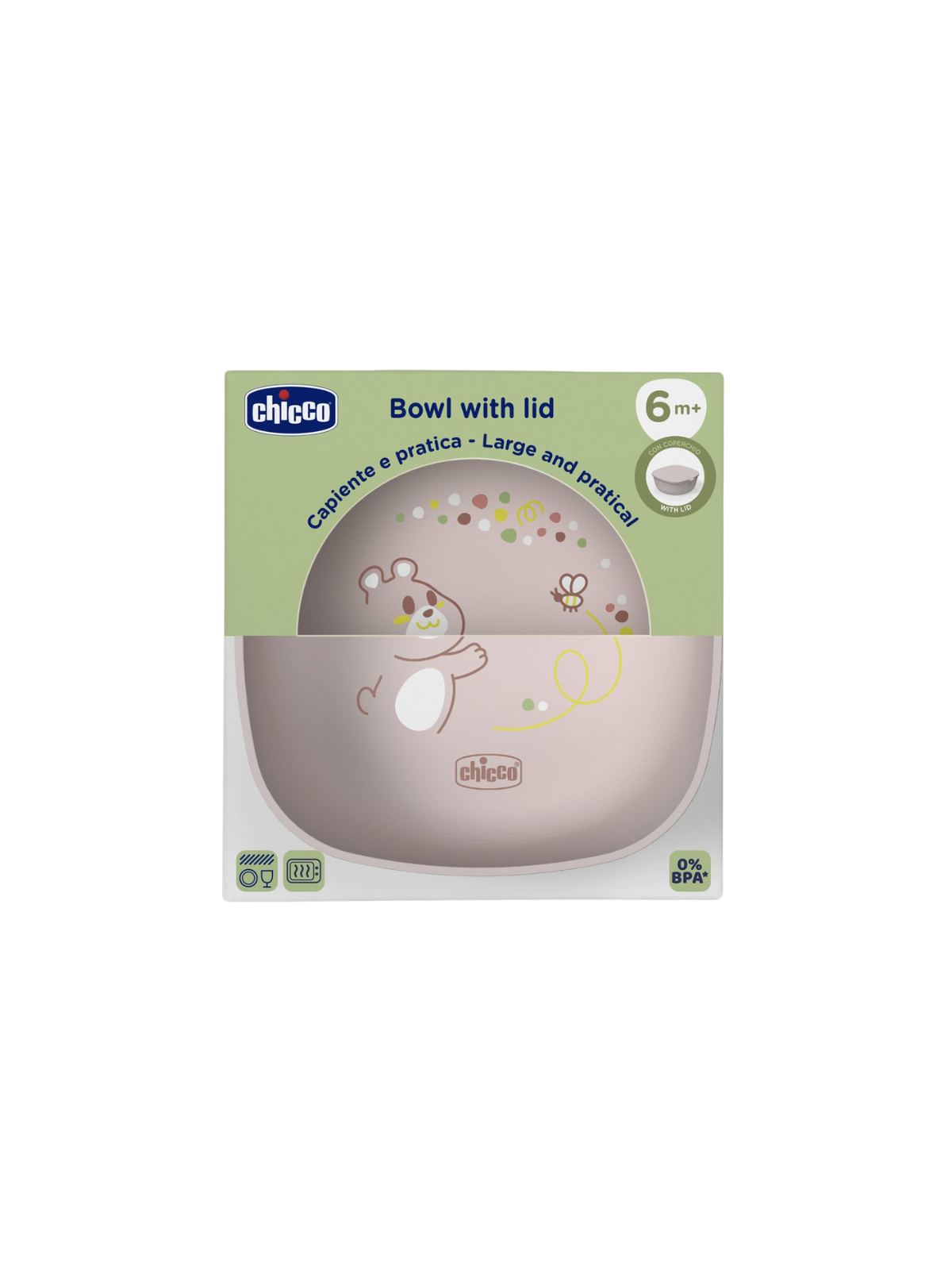 Chicco bowl con tapa +6M rosa