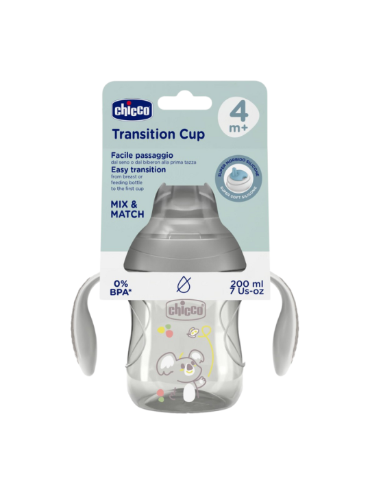 Chicco vaso transición +4M 200ML gris