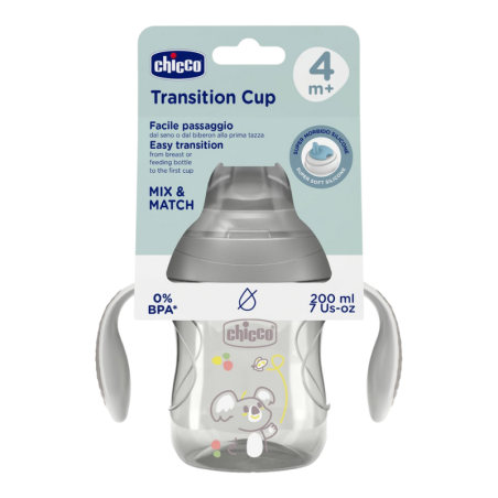 Chicco vaso transición +4M 200ML gris