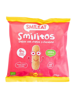 Smileat smilitos snack con fresa y plátano 25g
