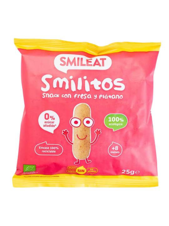 Smileat smilitos snack con fresa y plátano 25g