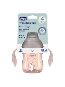 Chicco vaso transición 200ml rosa +4m