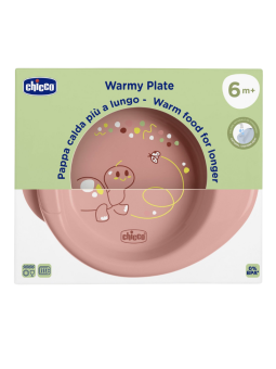 Chicco plato termo niña +6m rosa