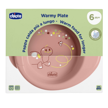 Chicco plato termo niña +6m rosa