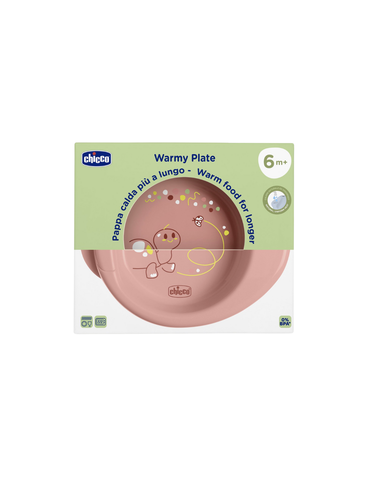 Chicco plato termo niña +6m rosa