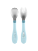 Chicco cubierto infantil acero inox +18M 2uds. azul