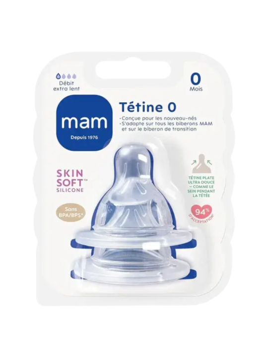 MAM tetina silicona flujo extralento + 0m
