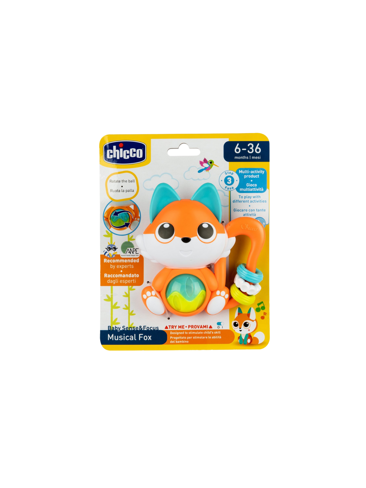Chicco sonajero electrónico zorro 6-36 meses