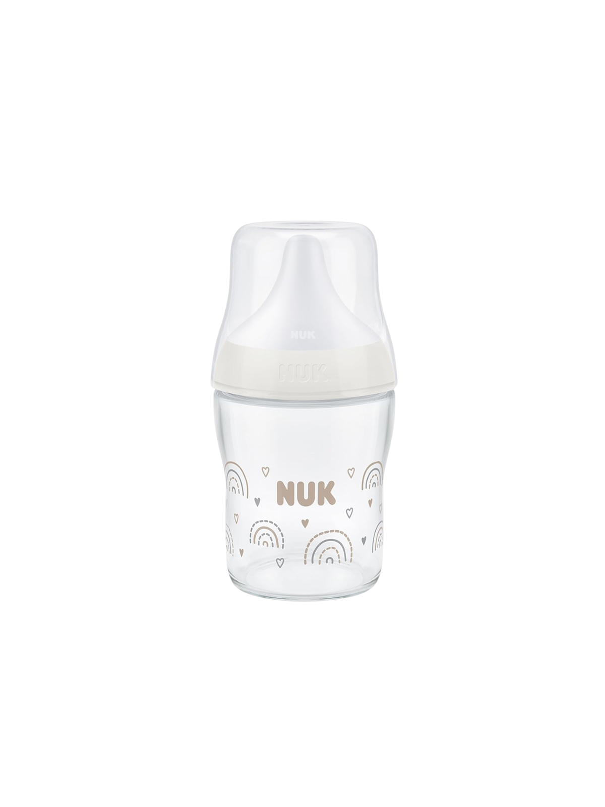 NUK biberón perfect match vidrio flujo S 120ml arcoiris