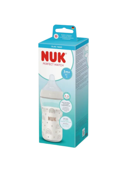 Nuk biberon perfect match vidrio flujo M 3m+ 230ml