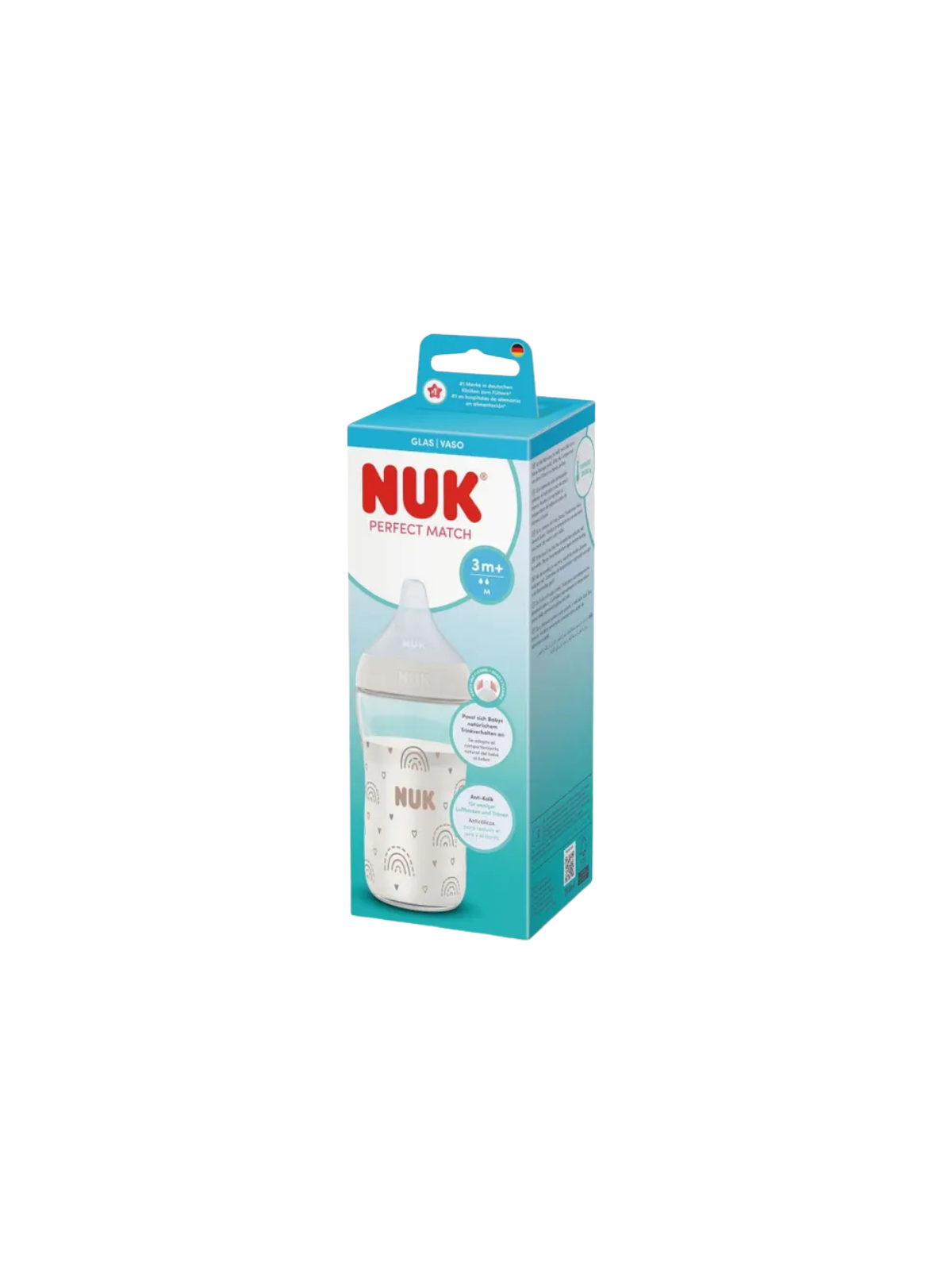 Nuk biberon perfect match vidrio flujo M 3m+ 230ml