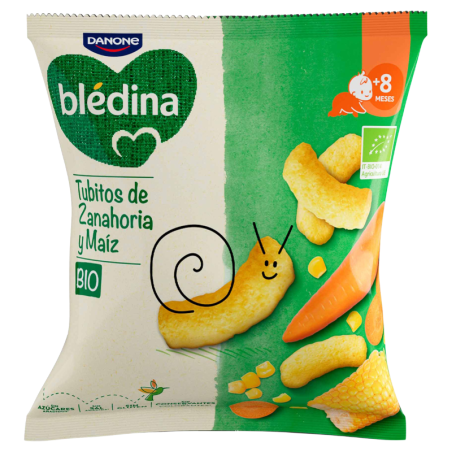 Bledina bio snack tubitos de zanahoria y maiz 20g