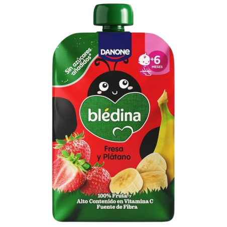 Bledina pouch fresa y platano 100g