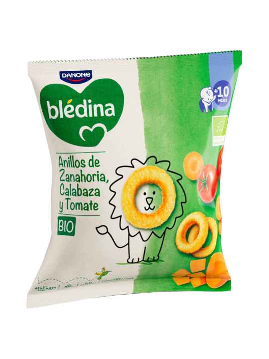 Bledina bio snack anillos de zanahoria, calabaza y tomate 20g
