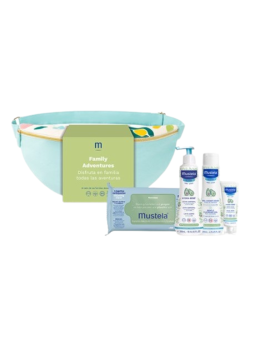 MUSTELA BANDOLERA TOALLITAS + HYDRA BEBE LECHE+GEL LAVANTE+ HYDRA BEBE CARA