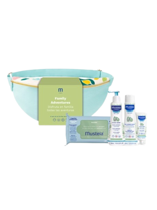 MUSTELA BANDOLERA TOALLITAS + HYDRA BEBE LECHE+GEL LAVANTE+ HYDRA BEBE CARA