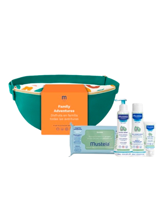 MUSTELA BANDOLERA TOALLITAS + HYDRA BEBE LECHE+GEL LAVANTE+ HYDRA BEBE CARA