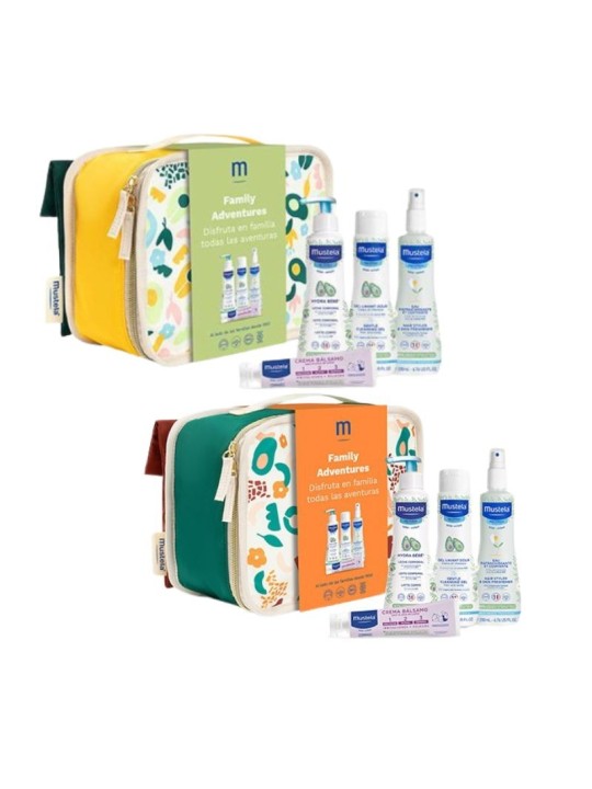 Mustela maletita hydra bebé leche+ gel lavante + agua peinar refrescante + crema 1,2,3
