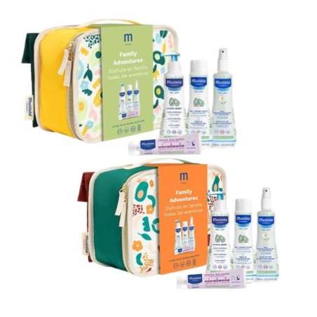 Mustela maletita hydra bebé leche+ gel lavante + agua peinar refrescante + crema 1,2,3